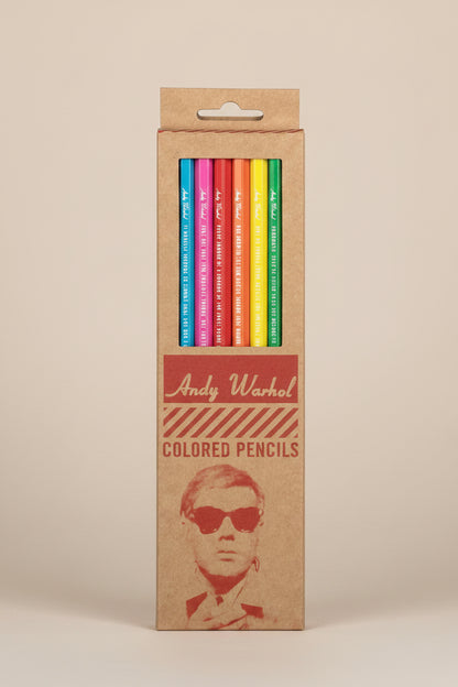 Andy Warhol colored pencil set with 8 pencils in a sleek paper box