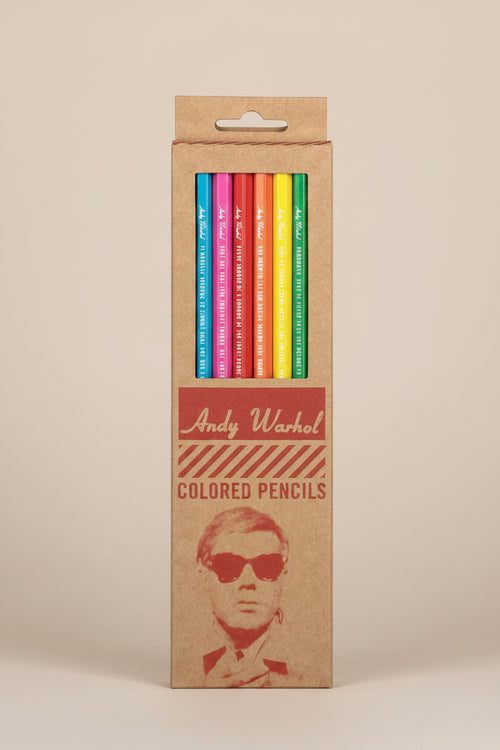 Andy Warhol colored pencil set with 8 pencils in a sleek paper box
