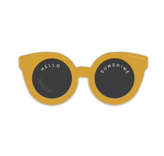 Hello Sunshine Sunglasses Vinyl Sticker: Add a Dash of Brightness and Style