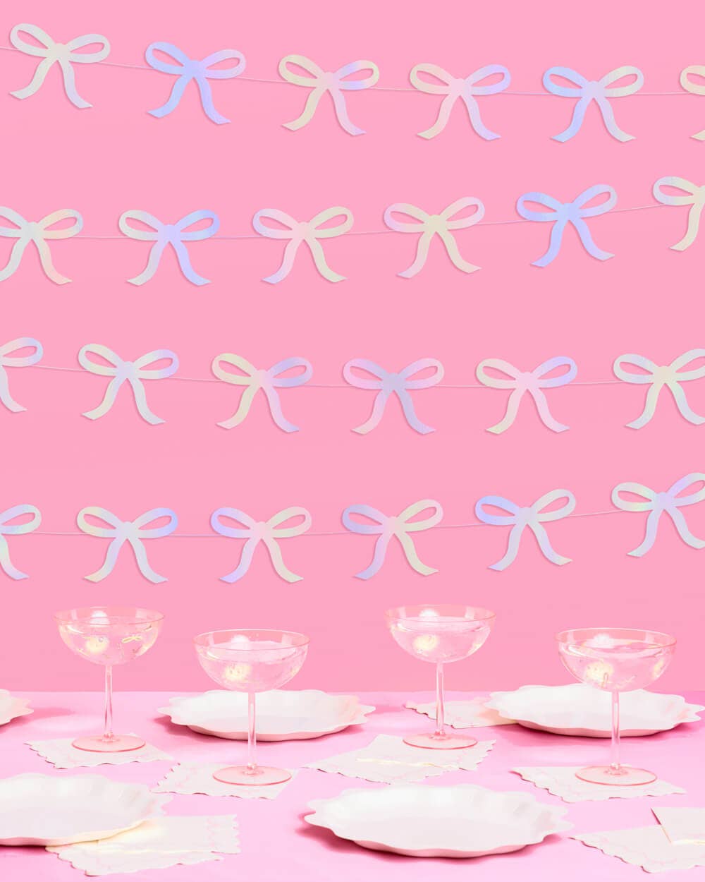 Four strands, 12' each - perfect for adding sparkle to bridal showers, bachelorette parties, and baby showers.