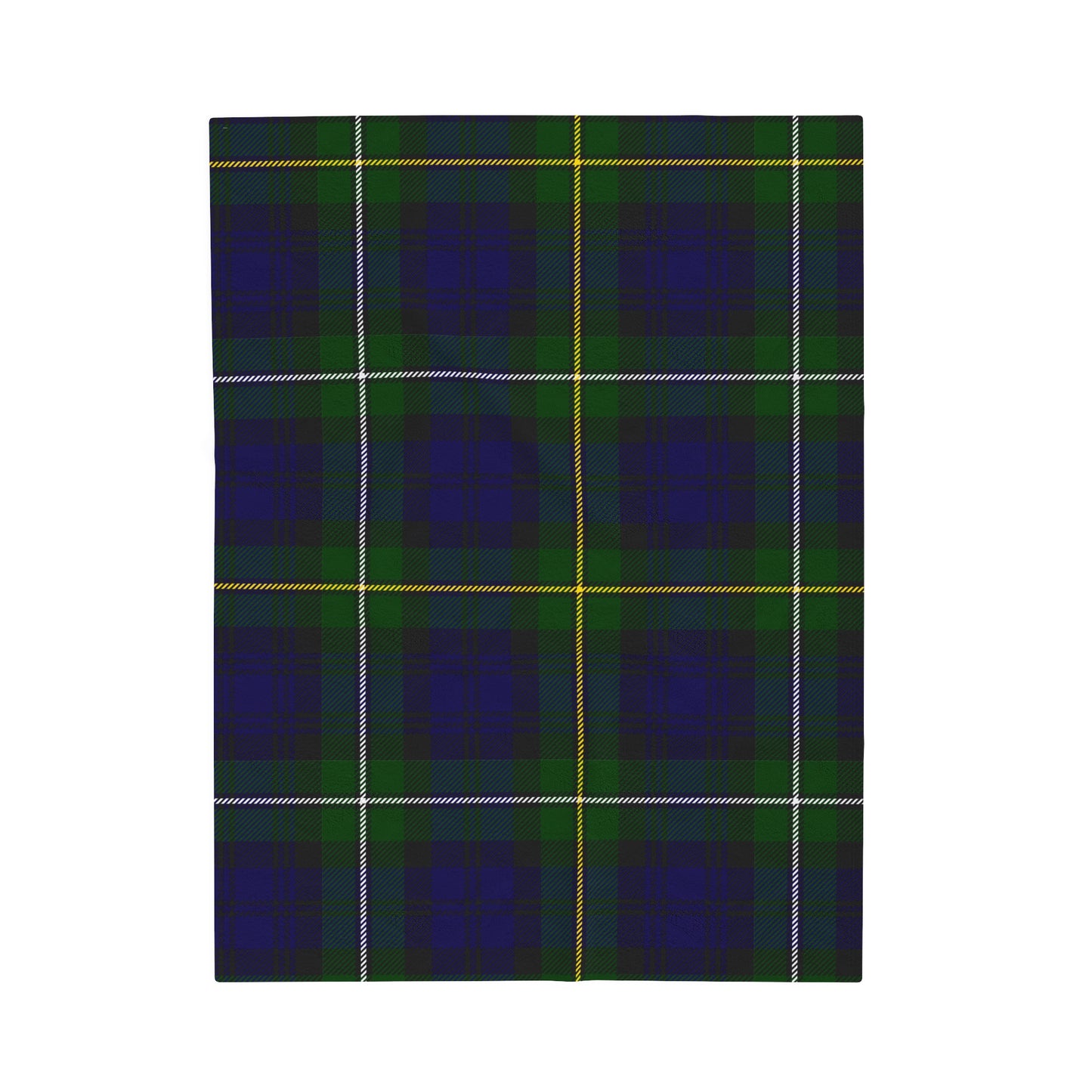 Cozy Velveteen Plush Blanket - Soft Green Tartan Pattern for Home Removals & Comfort