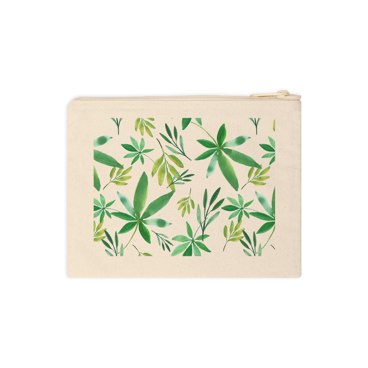 Eco-Friendly Cannabis Botanical Print Zipper Pouch - Stylish Accessory for Cannabis Enthusiasts