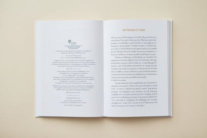 Introduction page of 'Five Minutes to Resilience Journal' with text and a logo on a white background