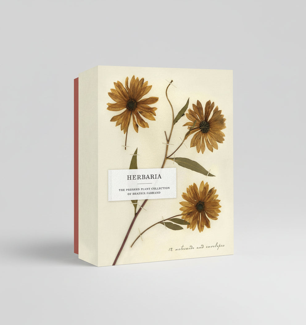 Cover of Herbaria featuring delicate pressed plant specimens with vintage-style typography