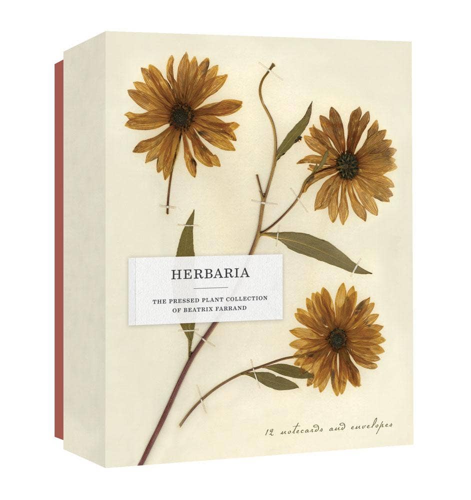 Cover of Herbaria featuring delicate pressed plant specimens with vintage-style typography