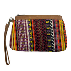 Wristlet with colorful pattern on a white background