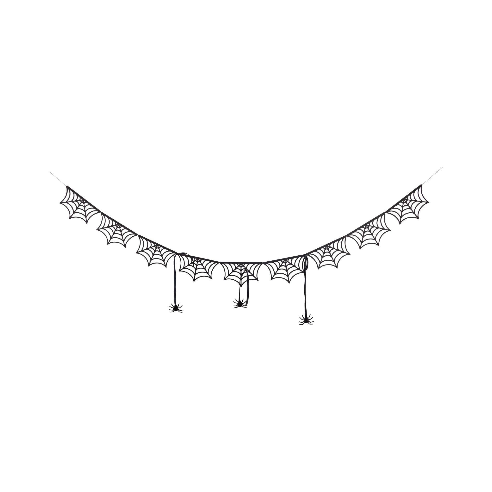 Close-up of accordion-style spider web fans in black and white