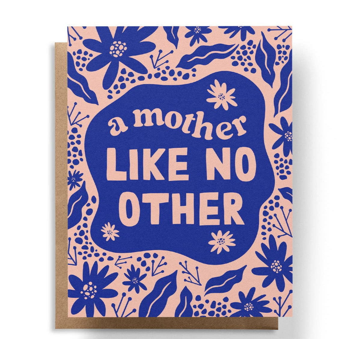 Close up of "A Mother Like No Other" greeting card with a blank interior.