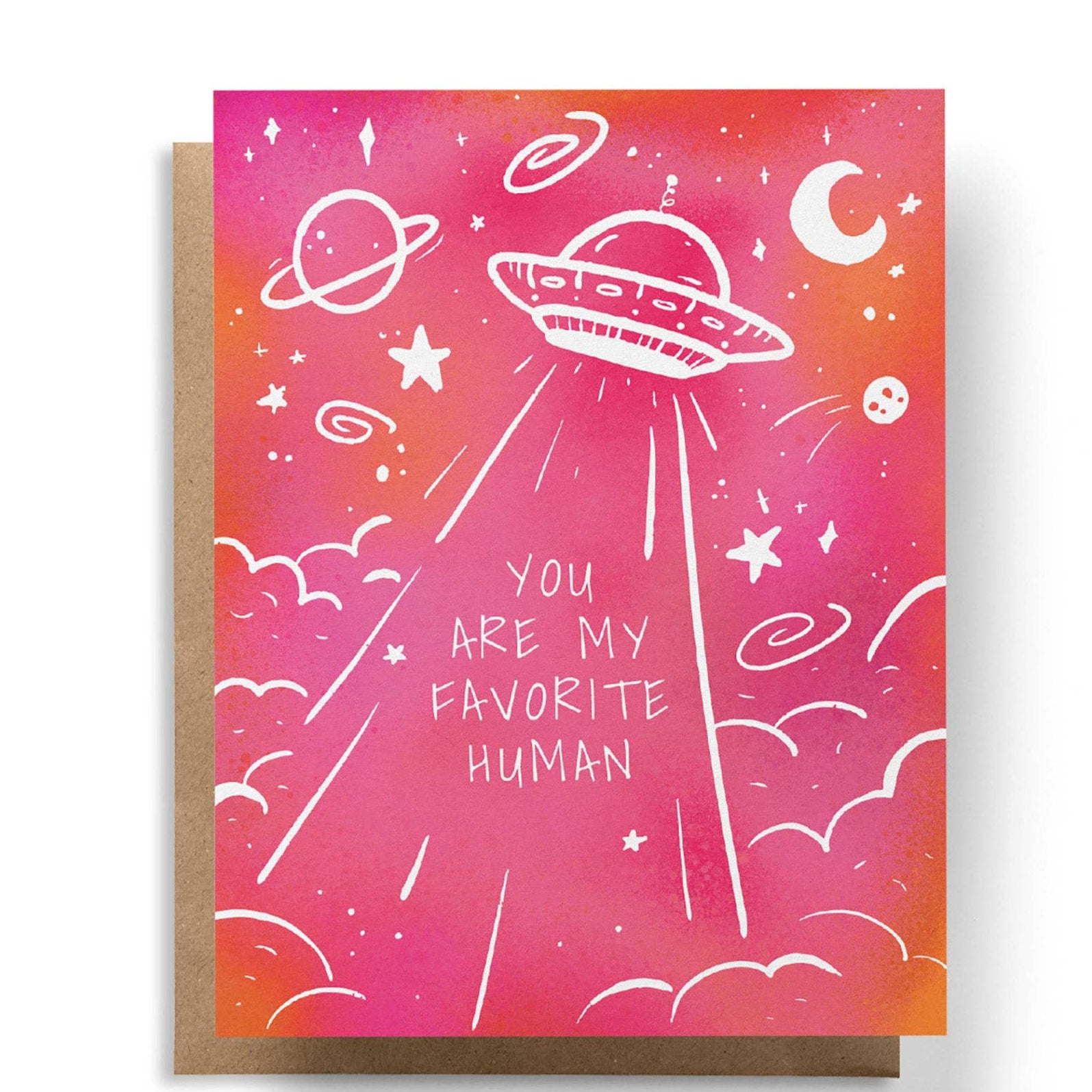 Close up of "You Are My Favorite Human" Greeting Card