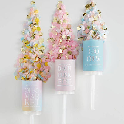 Image of Bachelorette Party Popper in pink, blue, and iridescent
