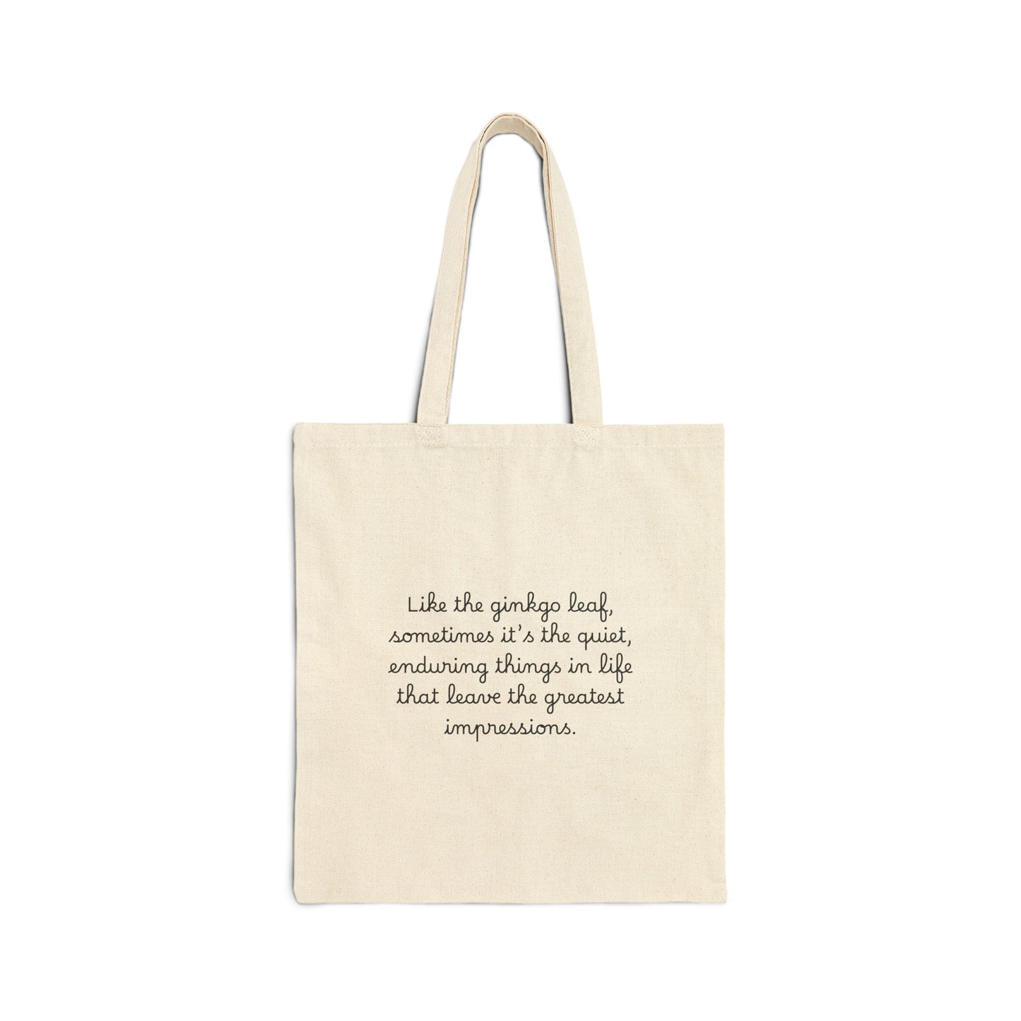 Inspirational Ginkgo Leaf Cotton Canvas Tote Bag - Eco-Friendly Stylish Carryall