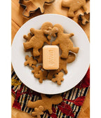 Close-up of artisanal gingerbread soap texture showing natural, chemical-free ingredients.