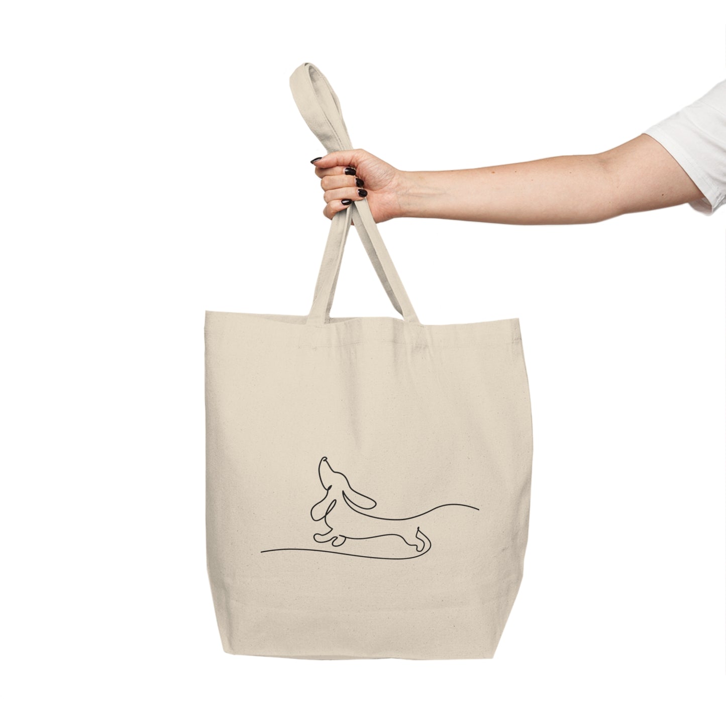 Dachshund Minimalist Canvas Tote Bag – Fun, Dog-Themed Eco-Friendly Shopping Companion