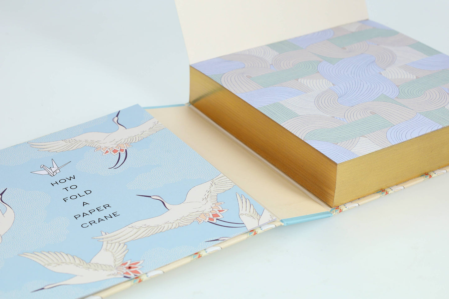 Open book with bird illustrations on a white background