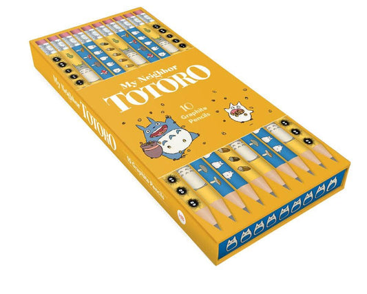 Set of 10 My Neighbor Totoro pencils featuring colorful Studio Ghibli characters