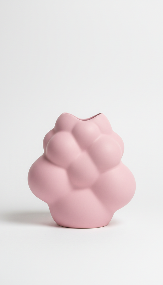 Bubblegum Pink Sculptural Ceramic Vase