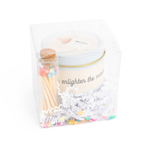 Gift a new baby with the soothing scent of oatmeal, milk & honey in our Baby Bundle Scented Candle & Matches Set. 