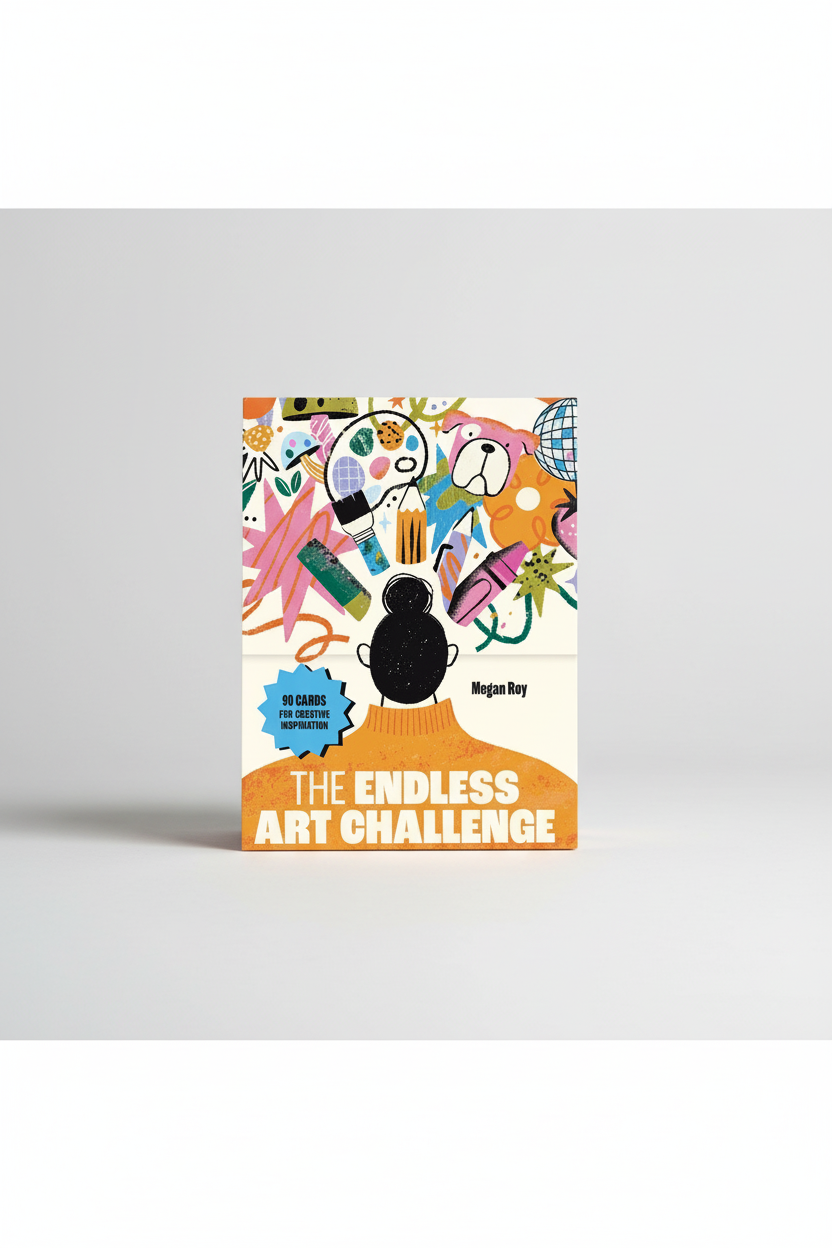 Box for 'The Endless Art Challenge' with colorful design and text on a white background