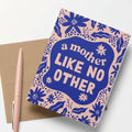 Elegant "A Mother Like No Other" greeting card with a blank interior, paired with a Kraft paper envelope.