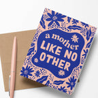 Elegant "A Mother Like No Other" greeting card with a blank interior, paired with a Kraft paper envelope.