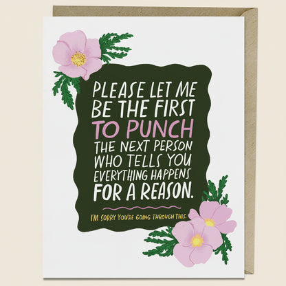 Everything Happens for a Reason empathy card for major illness, grief, or emotional support