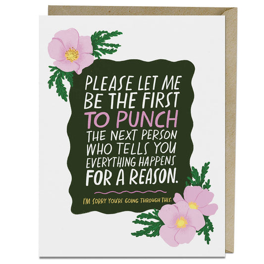 Everything Happens for a Reason empathy card for major illness, grief, or emotional support
