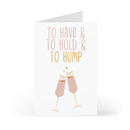 Funny Wedding Card for Bride with Witty Message 'To Have & To Hold & To Hump' 
