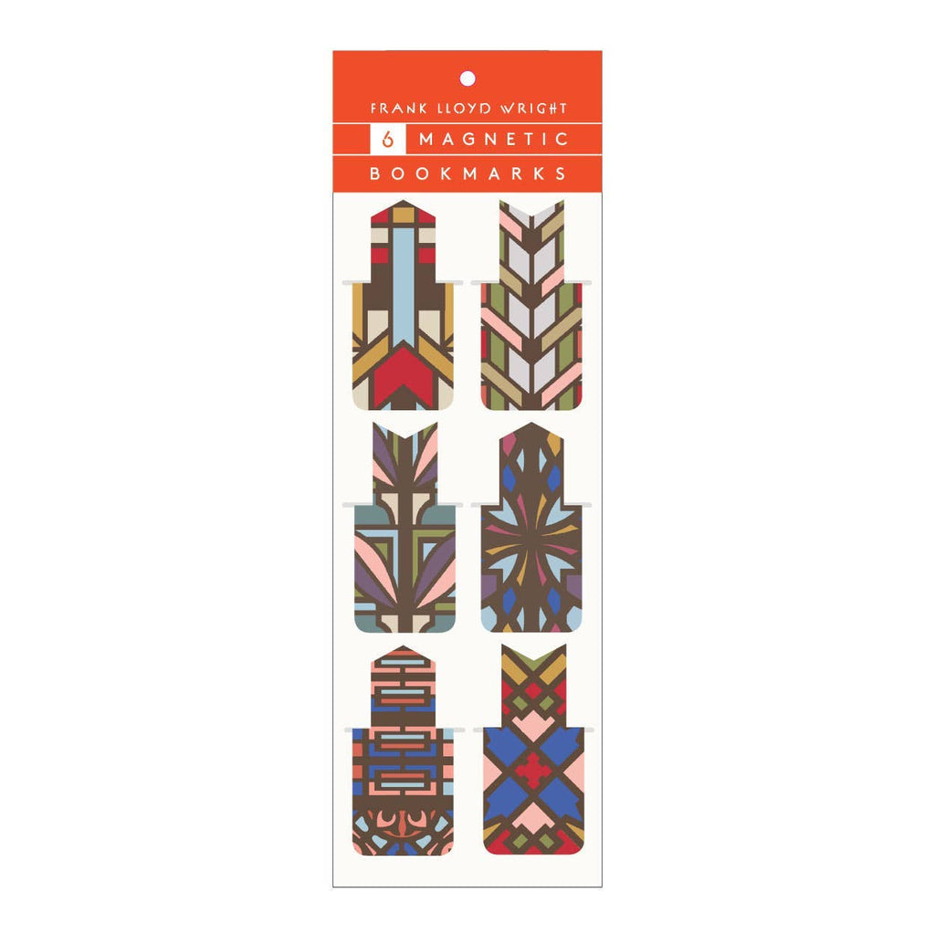 Frank Lloyd Wright magnetic bookmarks set of 6 with modern patterns