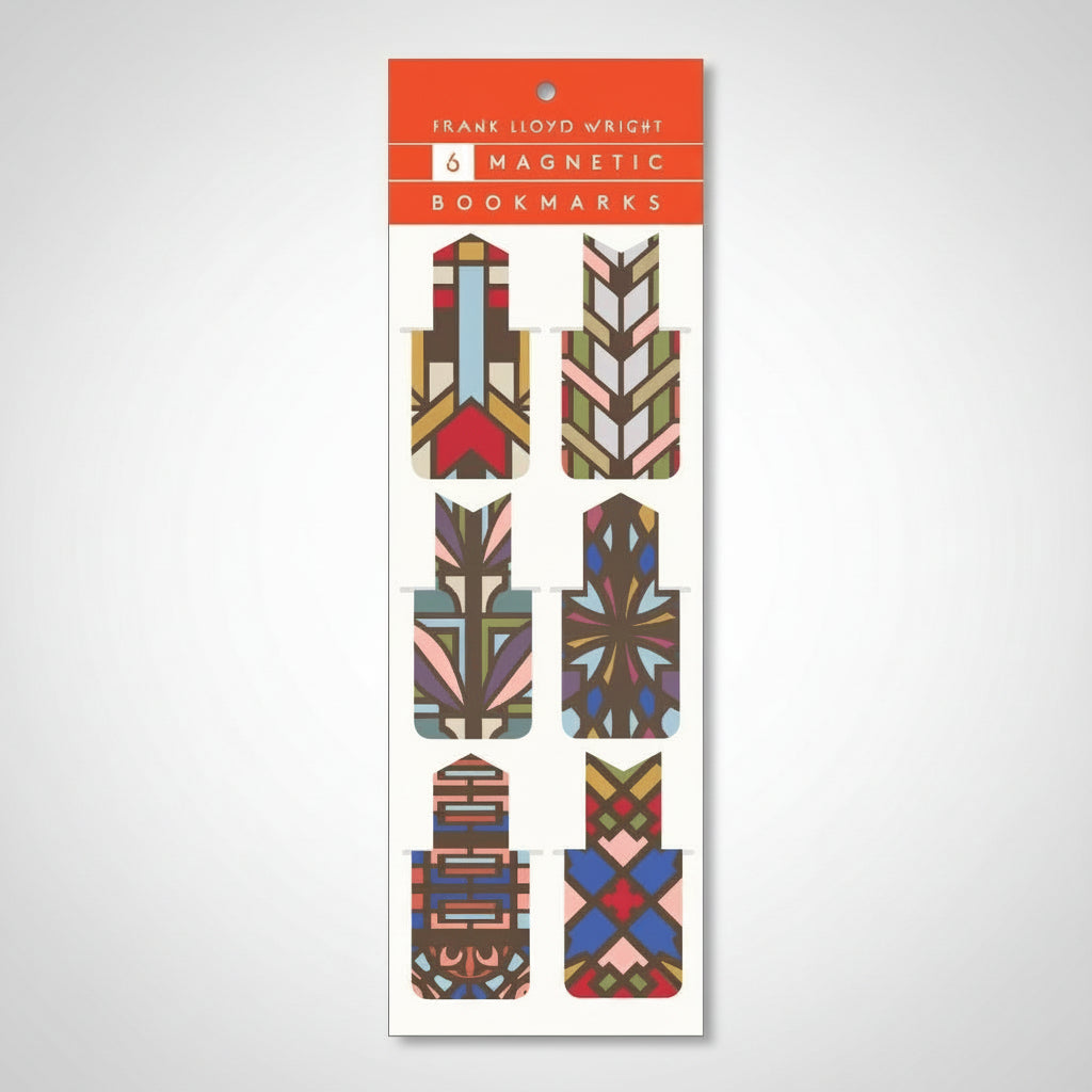 Frank Lloyd Wright magnetic bookmarks set of 6 with modern patterns