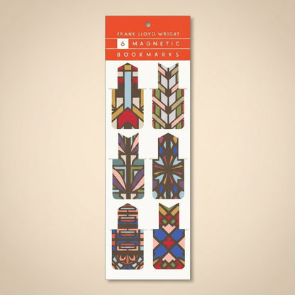 Frank Lloyd Wright magnetic bookmarks set of 6 with modern patterns