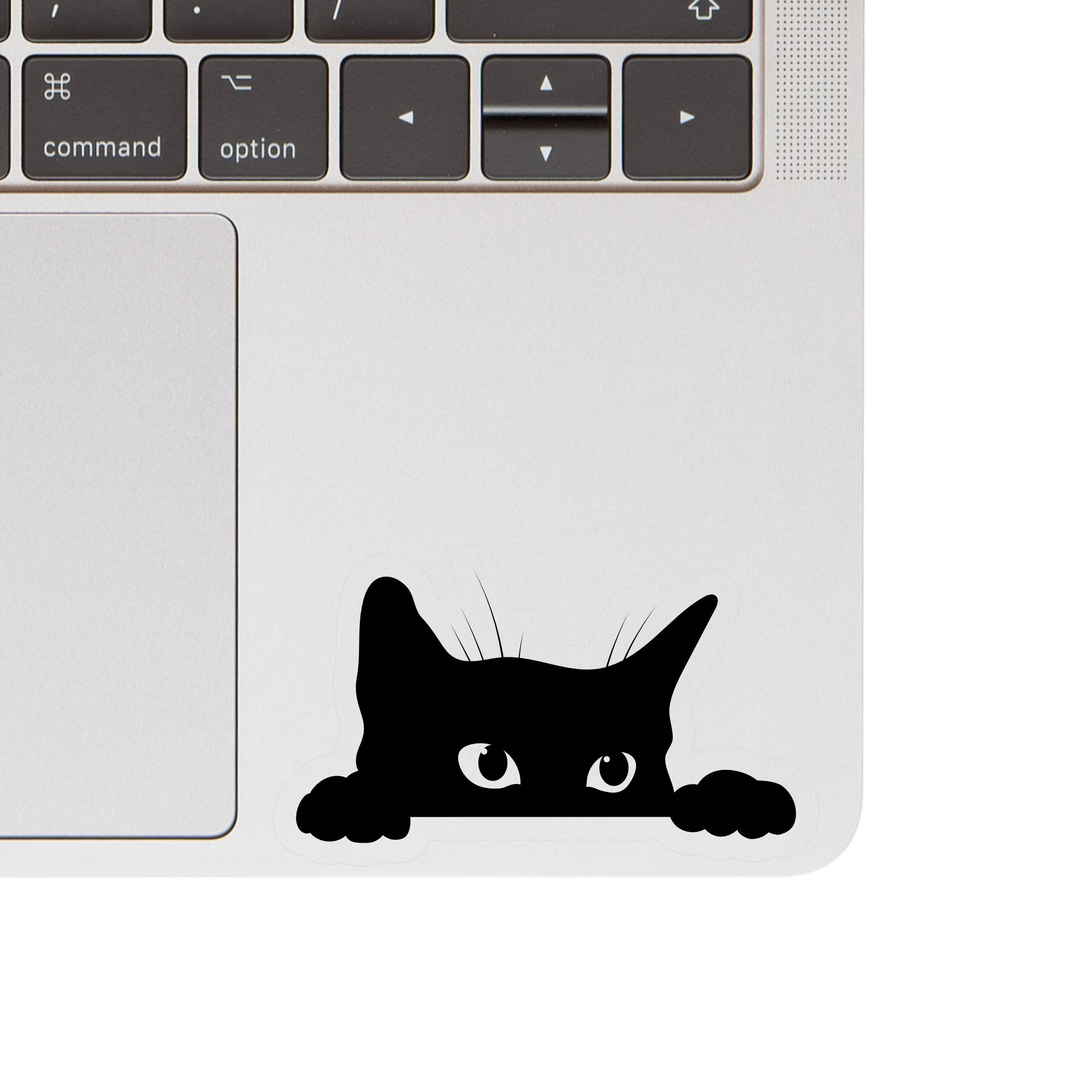 Sneaky Kitty Vinyl Sticker on laptop.
