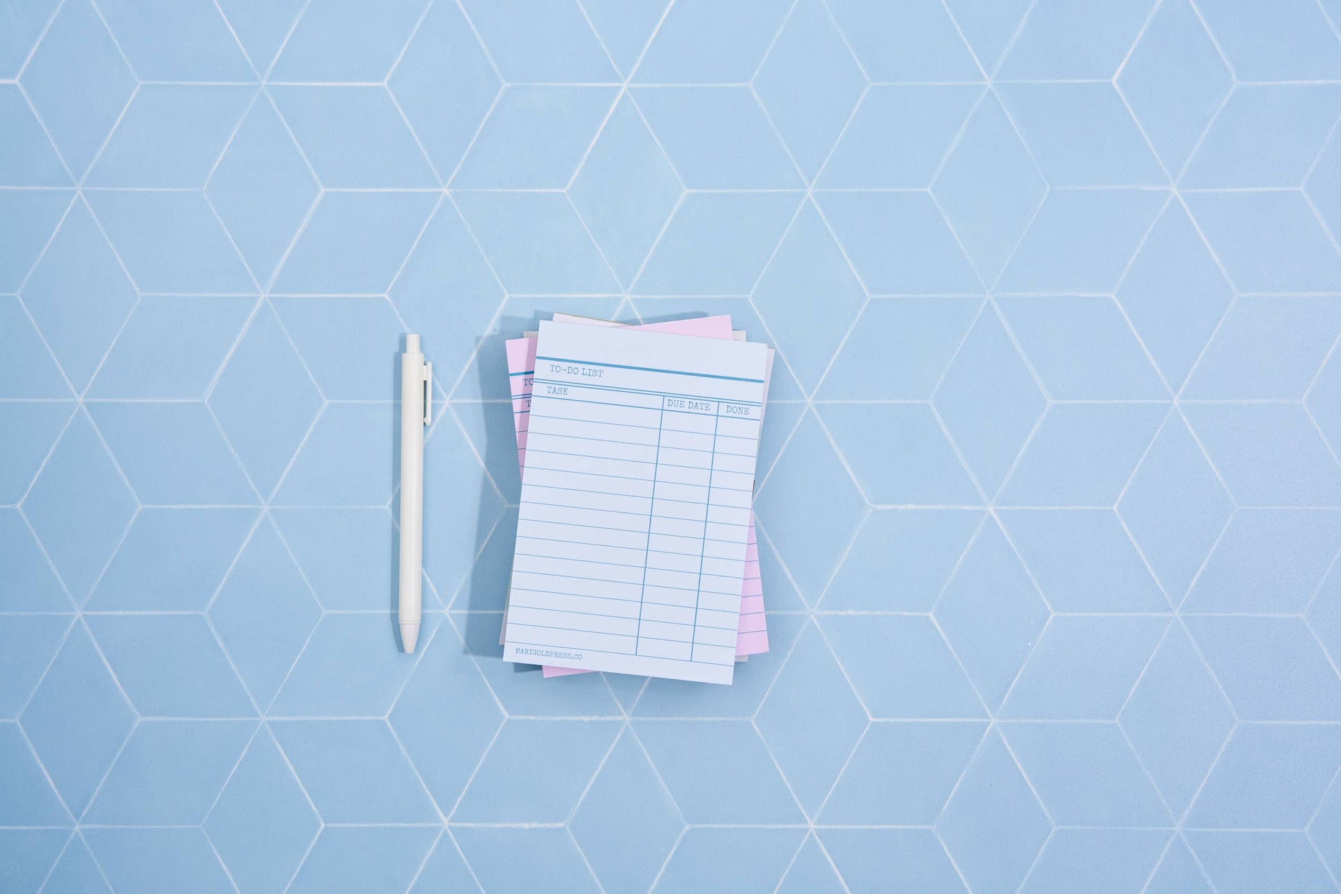 Classic library card design in soft blue for note-taking