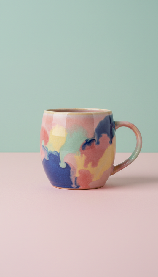 Artisan Ceramic Mug with Painted Glaze