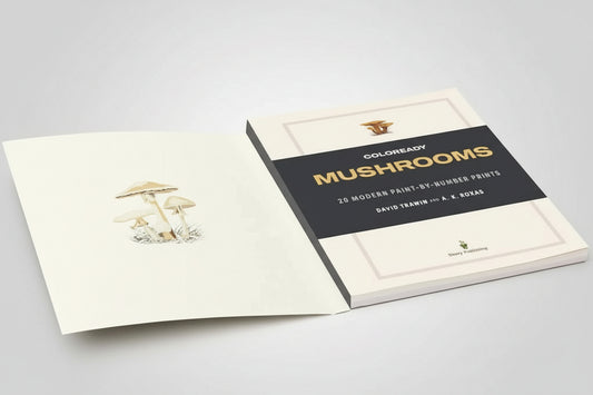 Book titled 'Mushrooms' by David Frankel and A. C. Bolee on a white background
