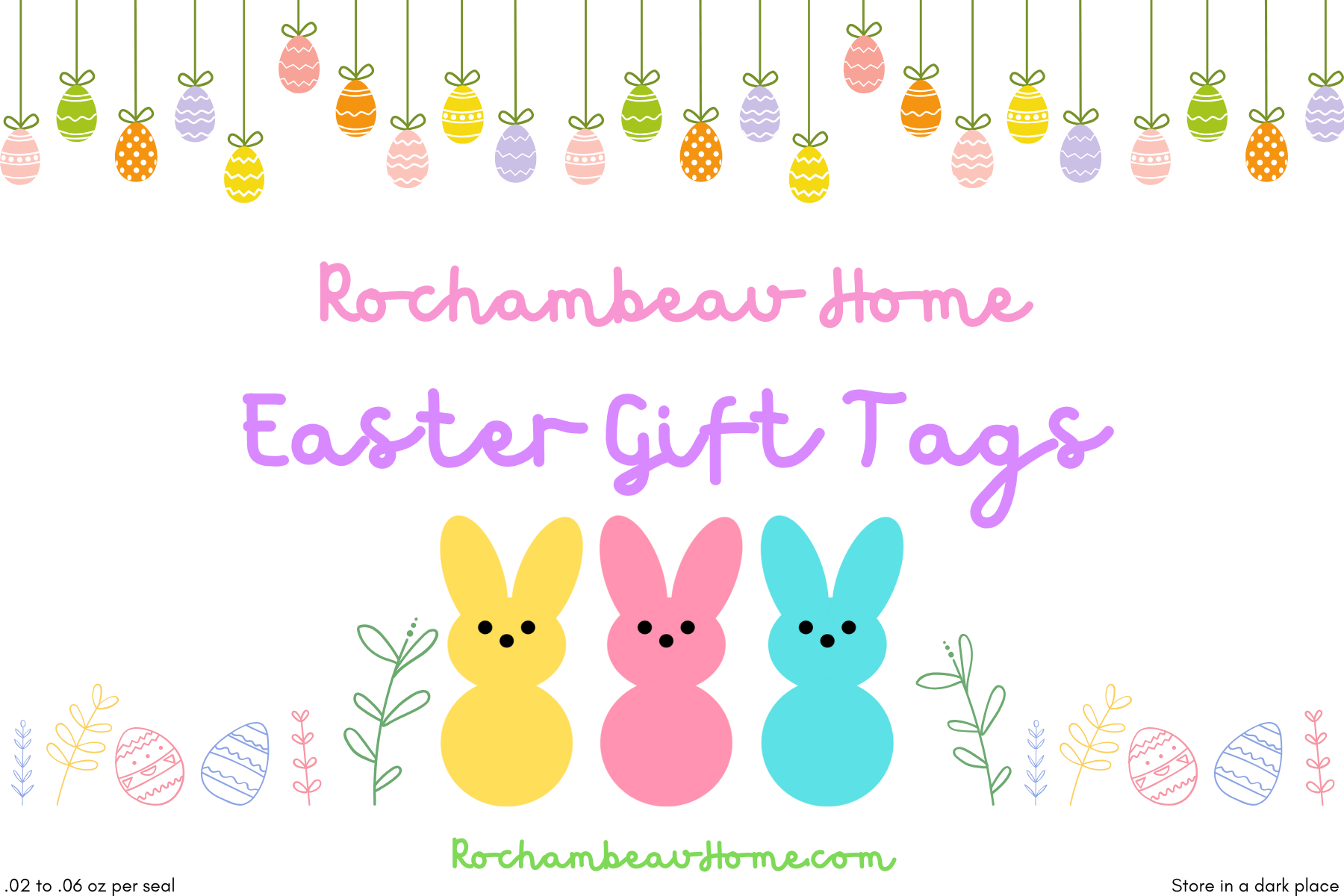 Close up view of the label for the Easter Gift Tags