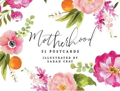 Selection of motherhood-themed postcards with inspiring quotes and soft colors