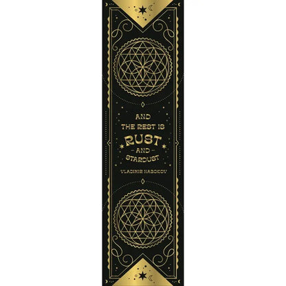 Close up view of the And The Rest is Rust & Stardust bookmark