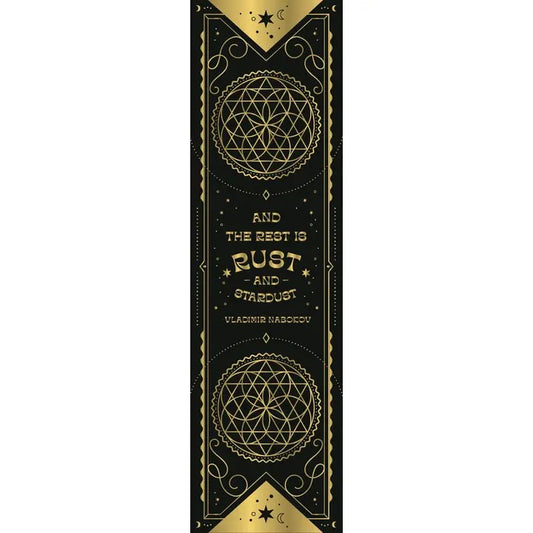 Close up view of the And The Rest is Rust & Stardust bookmark