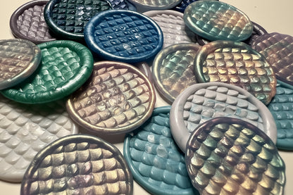 “Tide & Trinket” wax seal stickers inspired by ocean themes, suitable for seaside and coastal occasions.