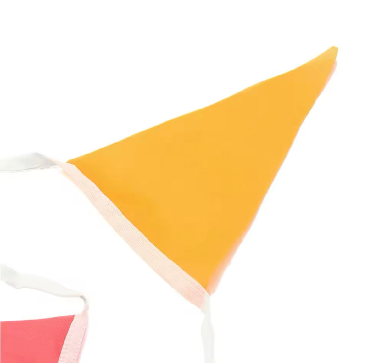 Close-up of vibrant fabric flags