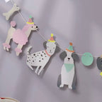 Fun Dog Party Banner – Paper Garland with Playful Dogs & Bones