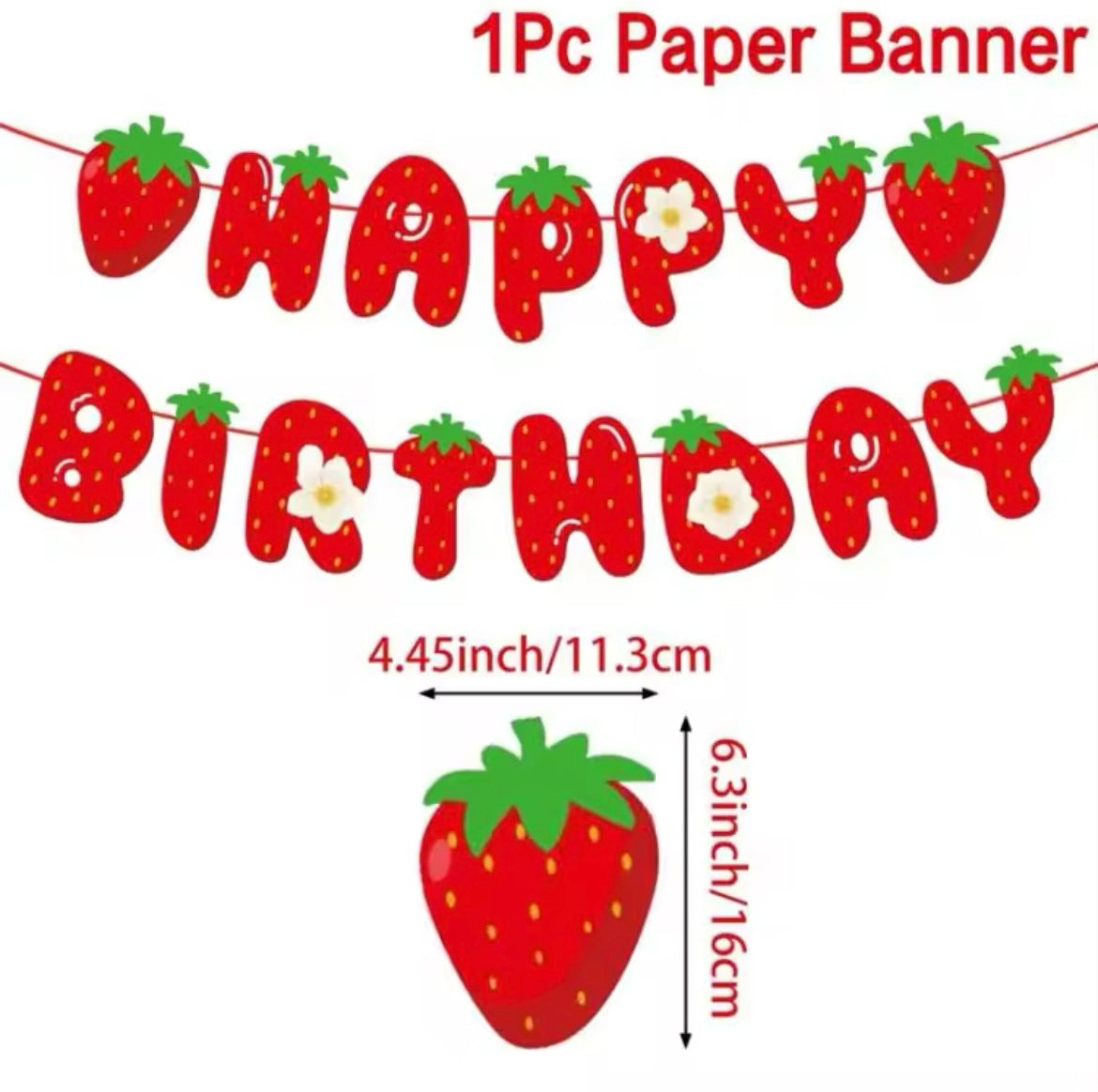 Image of Strawberry Banner dimensions