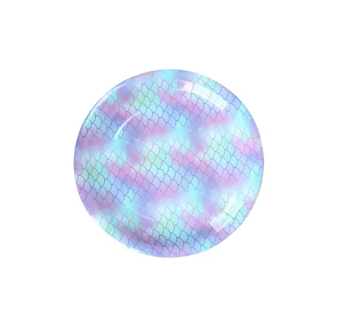 Blue & Purple iridescent 9" Mermaid theme party plate