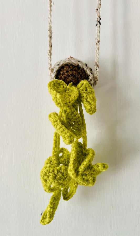 Adorable Sprite Baby – Small Crocheted Air Plant in Bright Green