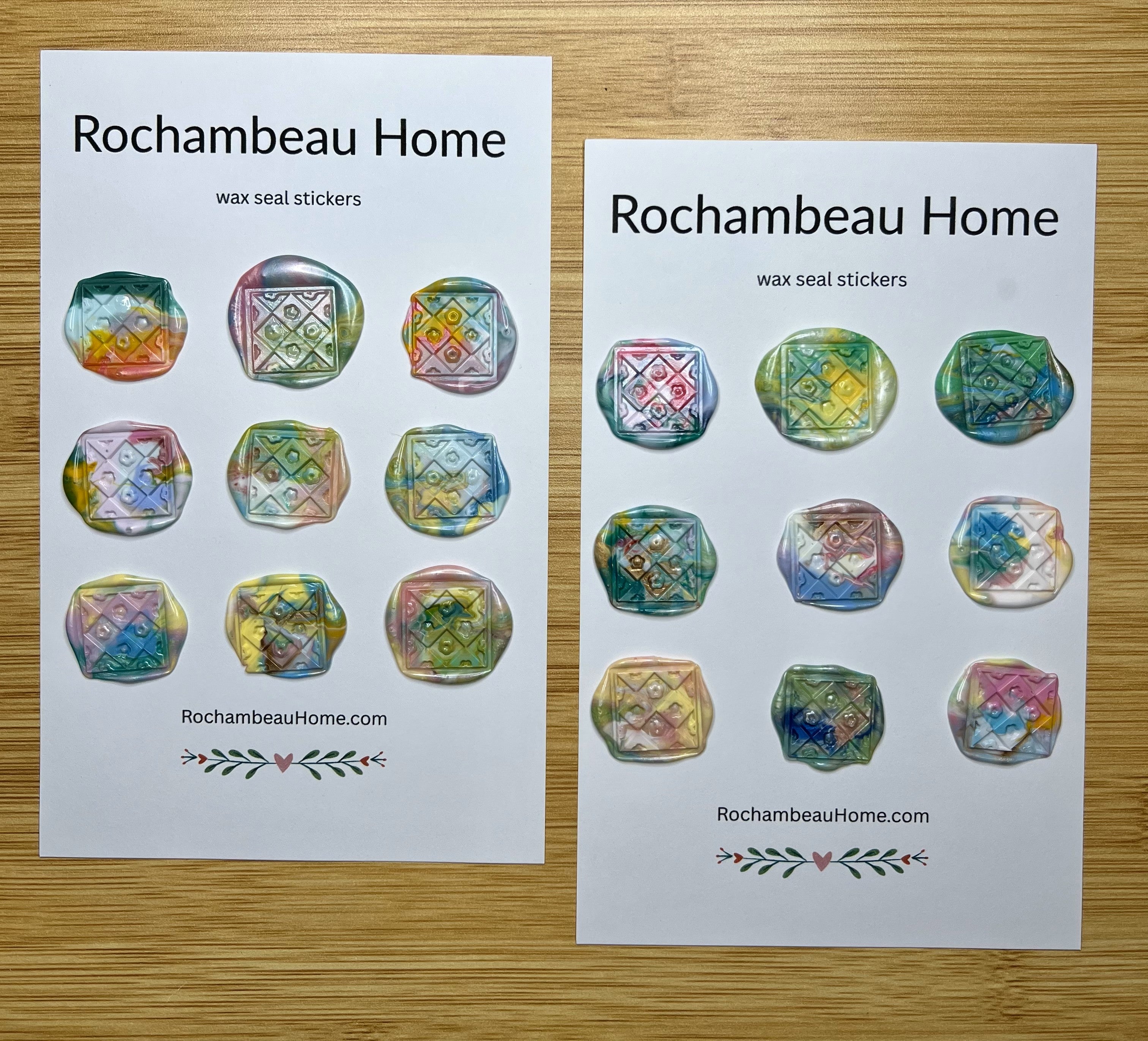 Rainbow Dot Floral Wax Seal Stickers – Transformative Eco‑Friendly Design (6, 9, or 18 Pack) Handmade Colorful Accents for Gifts & Stationery