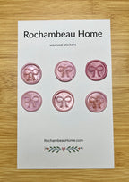 Elegant Bow wax seal stickers in a pink theme