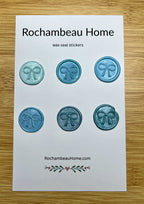 Elegant Bow wax seal stickers in a blue theme