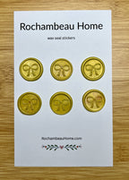 Elegant Bow wax seal stickers in a Chartreuse theme
