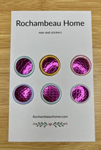 Close up view of the Luxe Snakeskin wax seal stickers on a 6 pack card