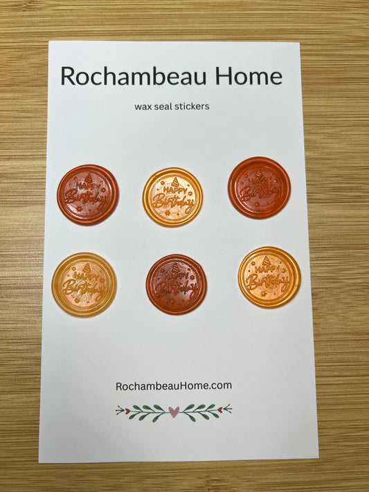 Handcrafted ‘Happy Birthday’ Wax Seal Stickers – Add a Pop of Party Cheer